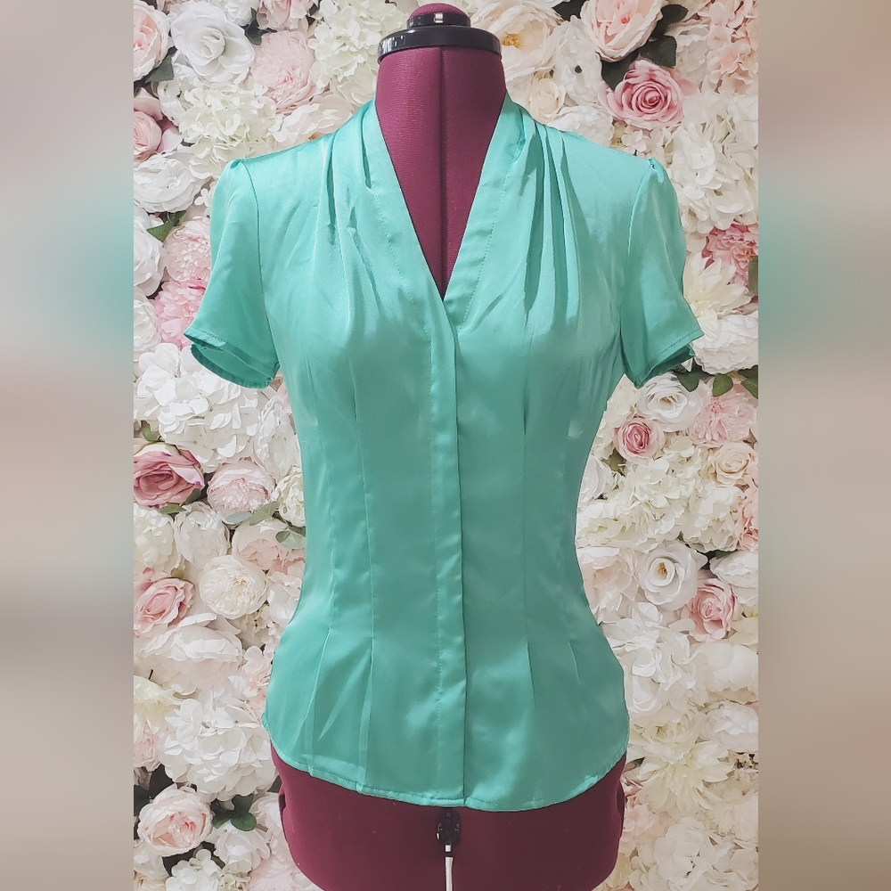 Express Teal short sleeve blouse